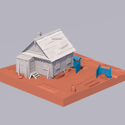 Mô hình căn nhà nông thôn cổ (Old House Diorama) cho Hot Wheels