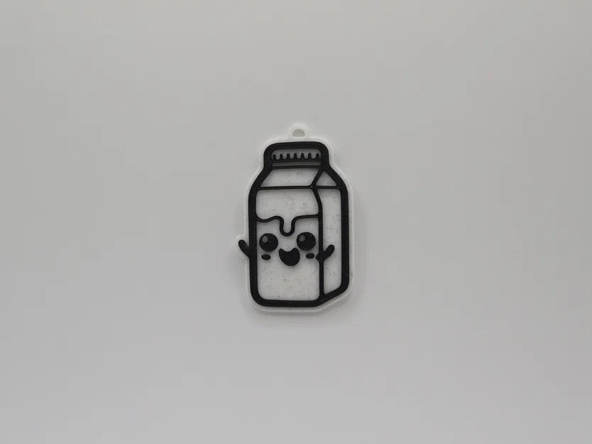 Móc khóa hộp sữa dễ thương (Cute Milk Keychain) in 3D - Image 1