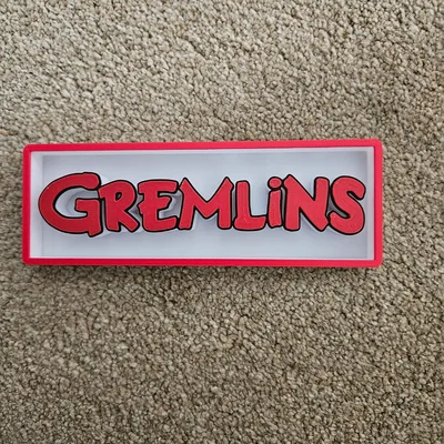 Bảng hiệu trang trí phòng phim Gremlins (Gremlins Cinema Film Room Sign Box)