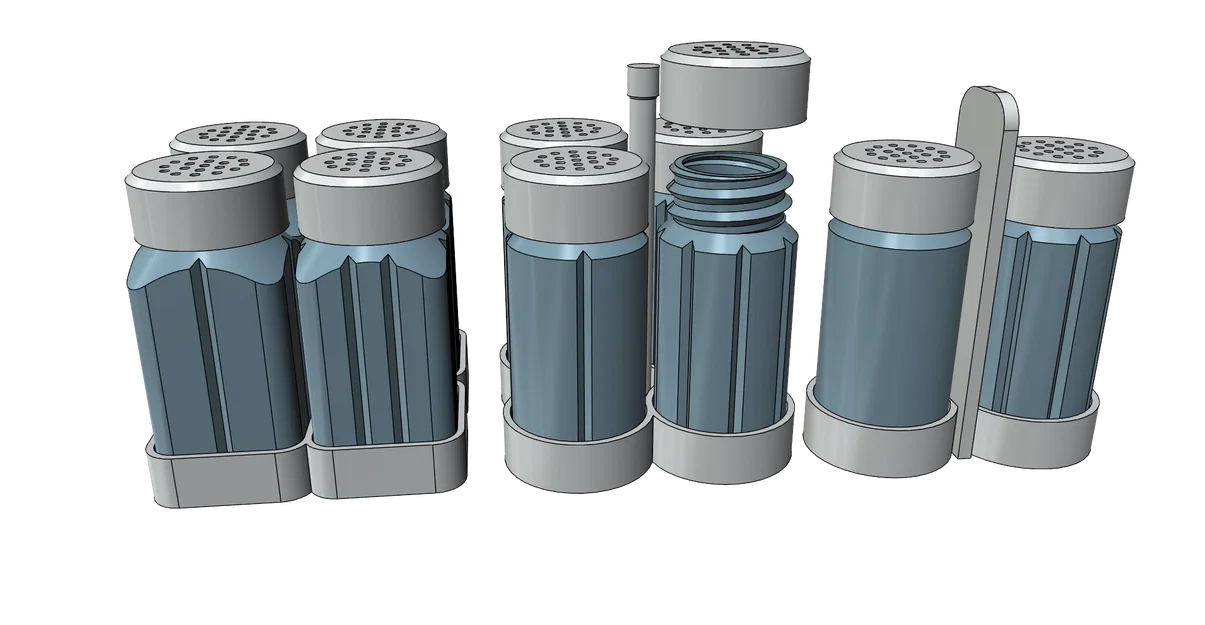 Bộ Hũ Đựng Muối Tiêu Dễ In, Không Cần Support - Image 1