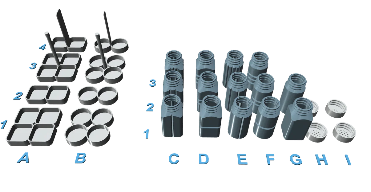 Bộ Hũ Đựng Muối Tiêu Dễ In, Không Cần Support - Image 7