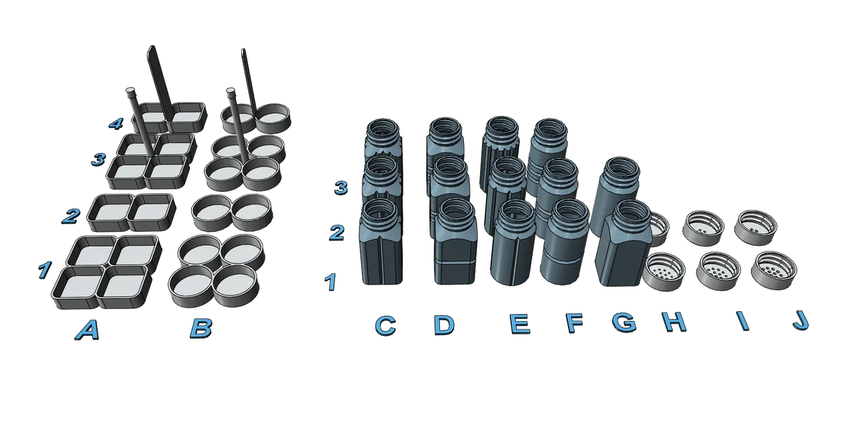 Bộ Hũ Đựng Muối Tiêu Dễ In, Không Cần Support - Image 10