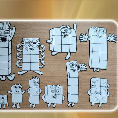 Bộ mô hình Number Blocks cho bé tự tay tô màu