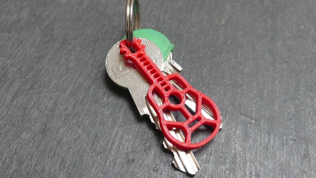 Móc khóa 2D – Hình đàn Guitar - Image 2