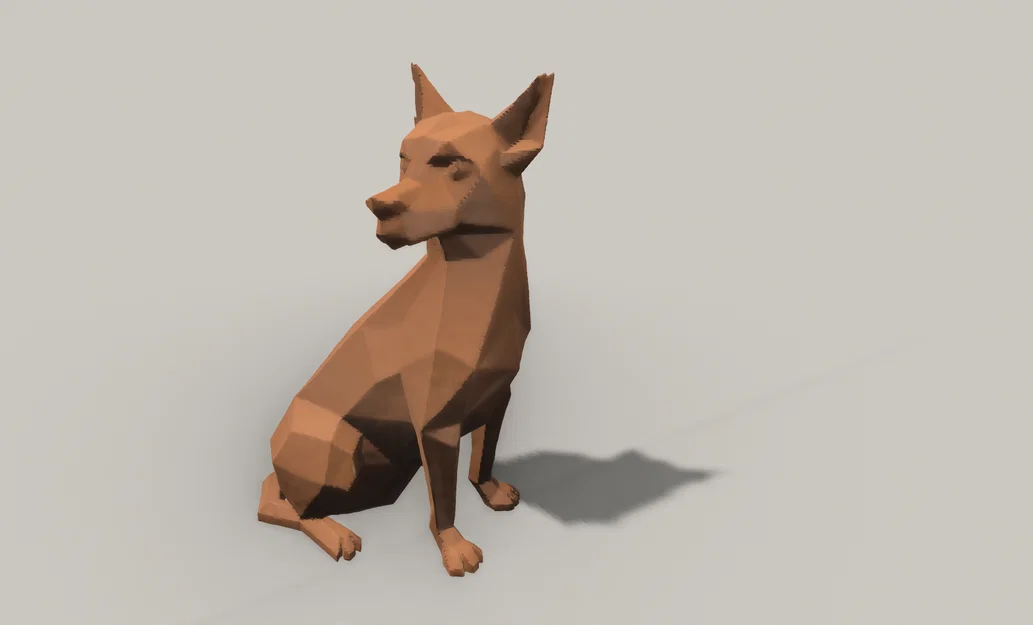 Mô hình chú chó Low-poly trang trí bàn làm việc cực chất - Image 1