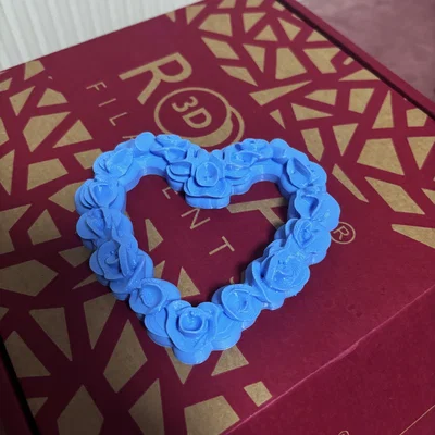 Mô hình trang trí Trái Tim Hoa Hồng 3D cho ngày Valentine