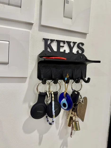 Giá treo chìa khóa gắn tường kèm kệ nhỏ tiện lợi - Image 2