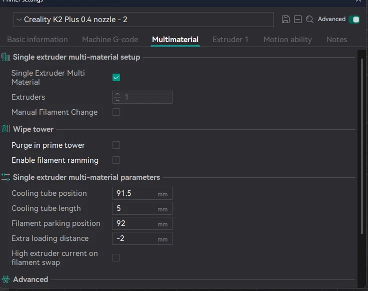 Cấu hình Orca Slicer tối ưu cho Creality K2 Plus (Hỗ trợ đa màu, 300 giờ vận hành) - Image 2