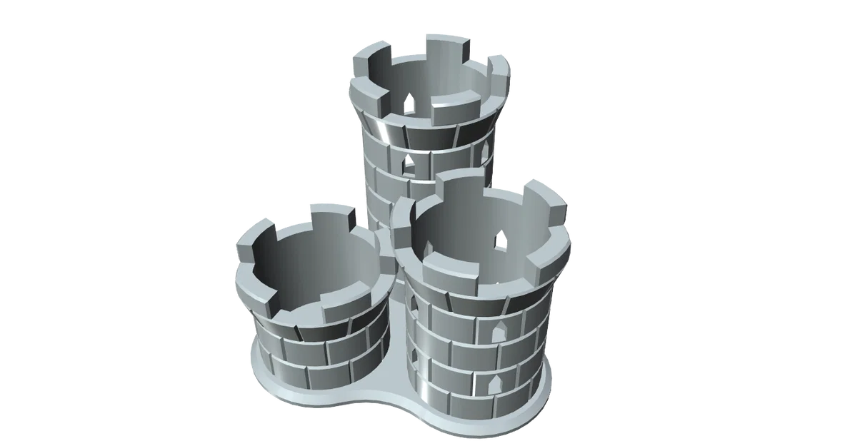 Mẫu in 3D khay cắm bút hình tháp lâu đài - Dễ in, không cần support - Image 2