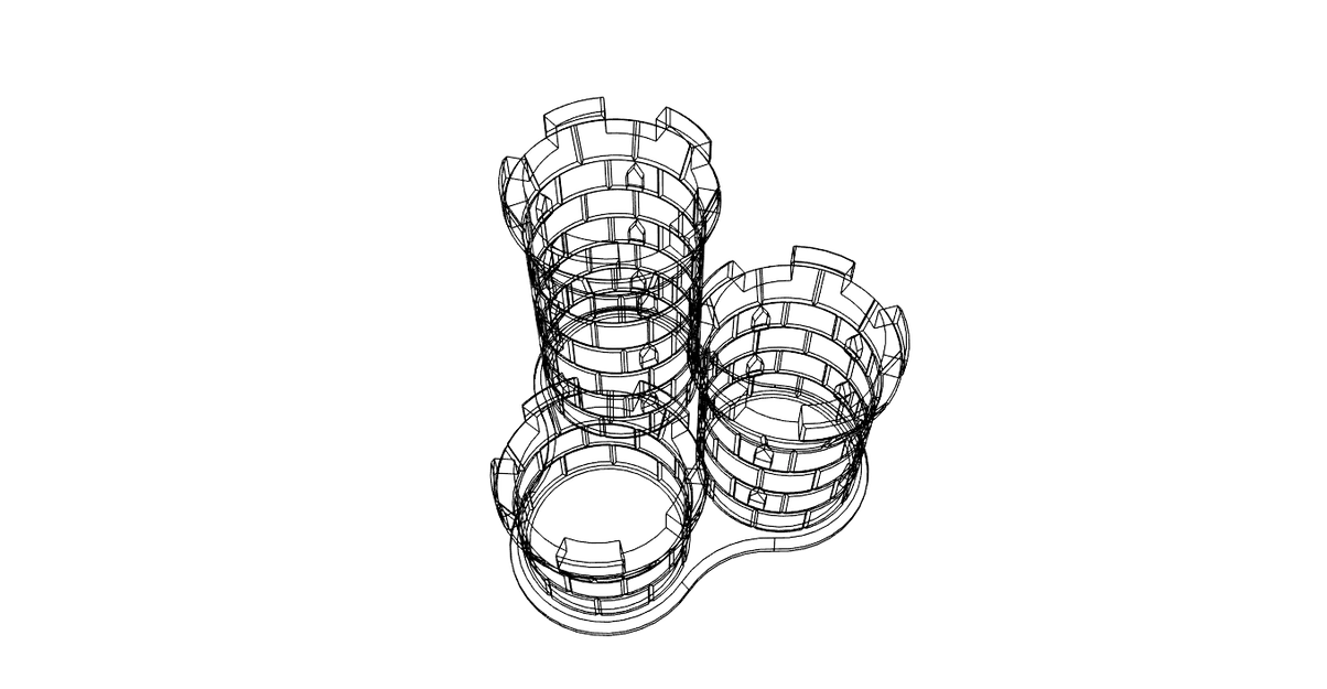 Mẫu in 3D khay cắm bút hình tháp lâu đài - Dễ in, không cần support - Image 3