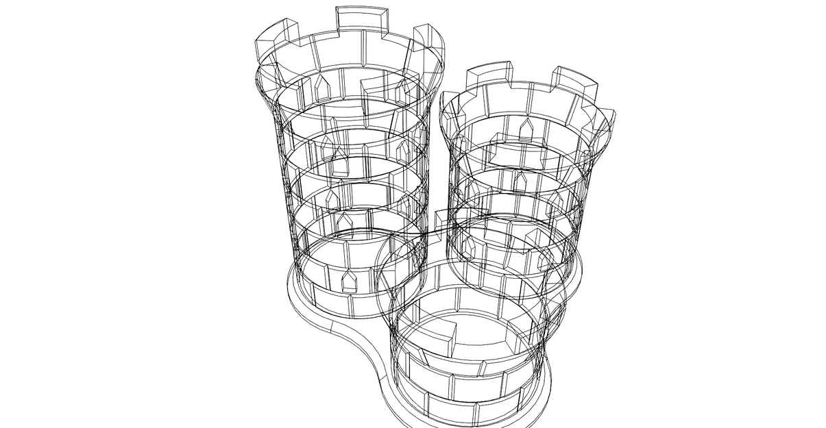 Mẫu in 3D khay cắm bút hình tháp lâu đài - Dễ in, không cần support - Image 8
