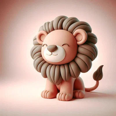 Mô hình chú sư tử con Kawaii đáng yêu cho máy in 3D