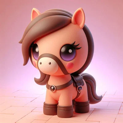 Mô hình chú ngựa con dễ thương (Baby Horse Pony) phong cách Kawaii