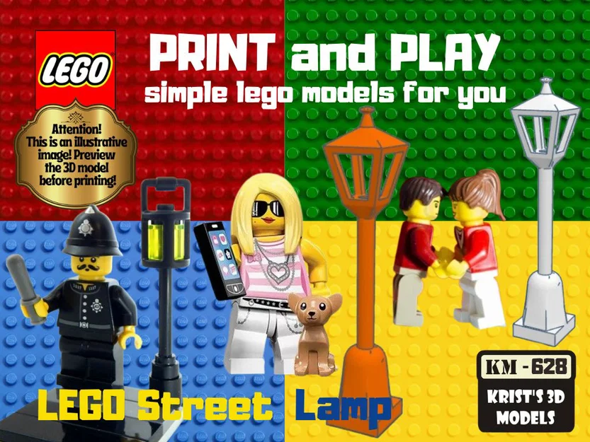 Mô hình cột đèn đường (LEGO Street Lamp) in 3D độc đáo - Image 1