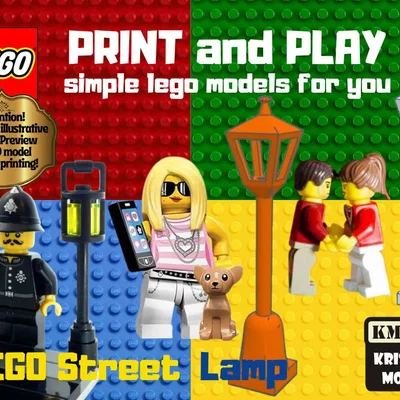 Mô hình cột đèn đường (LEGO Street Lamp) in 3D độc đáo