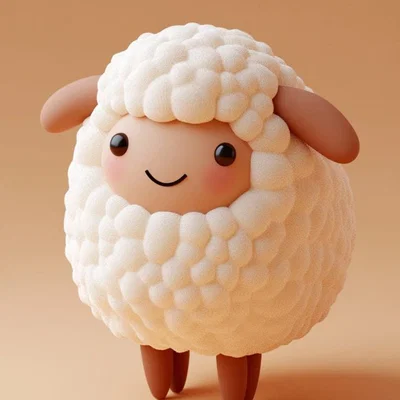 Mô hình 3D chú cừu nhỏ Kawaii dễ thương để trang trí