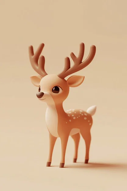 Mô hình chú nai nhỏ đáng yêu (Baby Deer) file in 3D chất lượng cao - Image 1