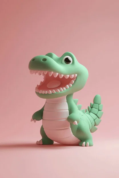 Mô hình chú cá sấu nhỏ Baby Crocodile phong cách Kawaii đáng yêu - Image 1