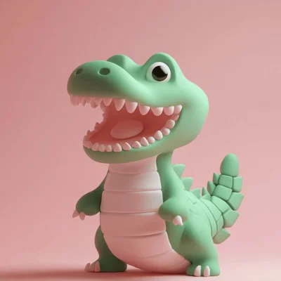 Mô hình chú cá sấu nhỏ Baby Crocodile phong cách Kawaii đáng yêu