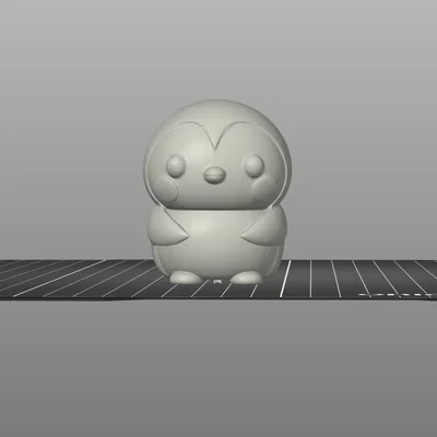 Mô hình 3D nhân vật Chim cánh cụt con phong cách đất sét kawaii