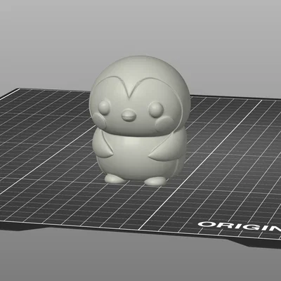 Mô hình 3D nhân vật Chim cánh cụt con phong cách đất sét kawaii