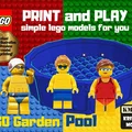 Mô hình LEGO Garden Pool - Phụ kiện hồ bơi 3D cho nhân vật LEGO - Thumbnail 1