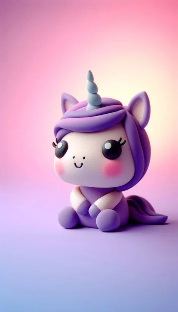 Mô hình 3D nhân vật Baby Unicorn phong cách Kawaii - Image 1