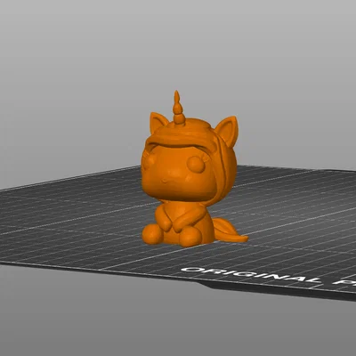 Mô hình 3D nhân vật Baby Unicorn phong cách Kawaii