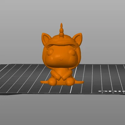 Mô hình 3D nhân vật Baby Unicorn phong cách Kawaii