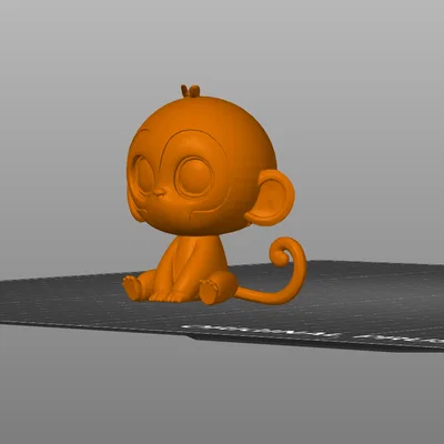 Mô hình 3D Baby Monkey phong cách Clay kawaii