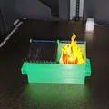 Mô hình thùng rác để bàn (Dumpster Fire) vui nhộn cho người làm việc - Thumbnail 1