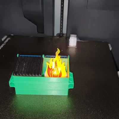 Mô hình thùng rác để bàn (Dumpster Fire) vui nhộn cho người làm việc