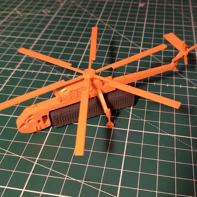 Mô hình Kit Card trực thăng Sikorsky S-64 Skycrane kèm hàng hóa