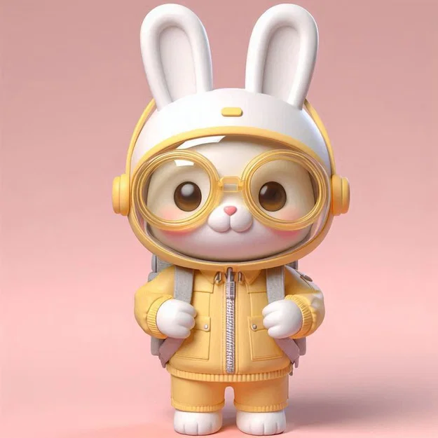 Mô hình 3D nhân vật Baby Bunny phong cách đất sét kawaii - Image 1