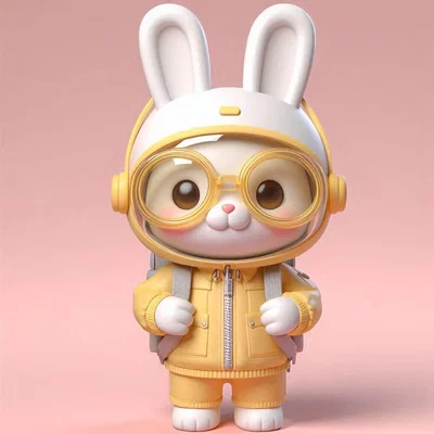 Mô hình 3D nhân vật Baby Bunny phong cách đất sét kawaii