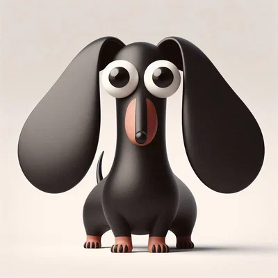 Mô hình 3D nhân vật Chó con phong cách đất sét kawaii