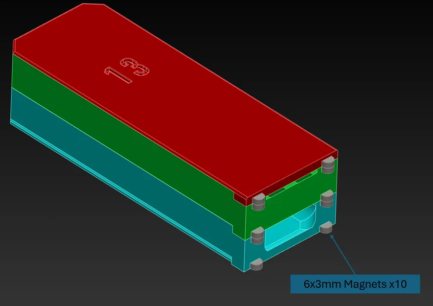 Hộp Đựng Dummy 13 Có Nam Châm Xếp Chồng Được (Bao gồm file STEP) - Image 5