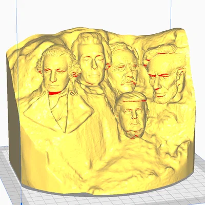 Mô hình núi Rushmore có Donald Trump in 3D