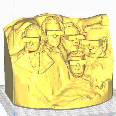 Mô hình núi Rushmore có Donald Trump in 3D