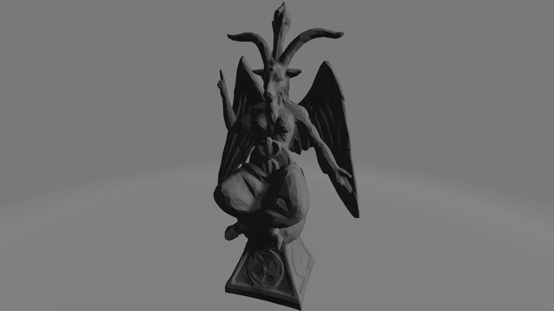 Mô hình tượng Baphomet phong cách Low Poly cho máy in 3D - Image 2