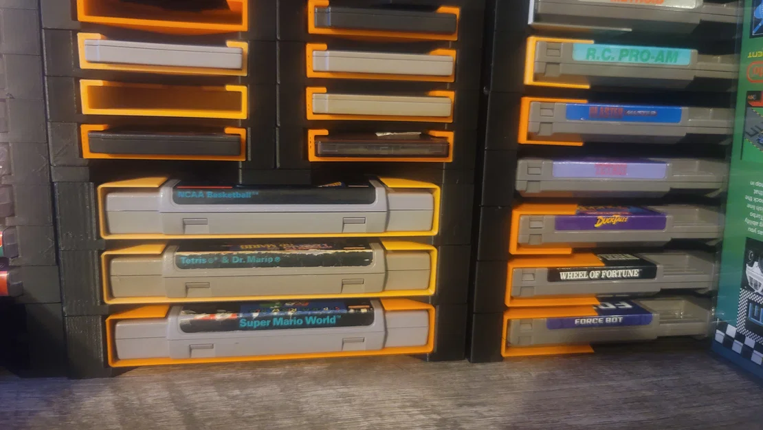 Khay Đựng Băng Super Nintendo Xếp Chồng – In Không Cần Support Kèm Nắp Chống Bụi - Image 1