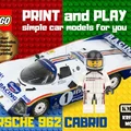 Mô hình 3D Porsche 962 Convertible phong cách LEGO lắp ráp cực đơn giản - Thumbnail 1