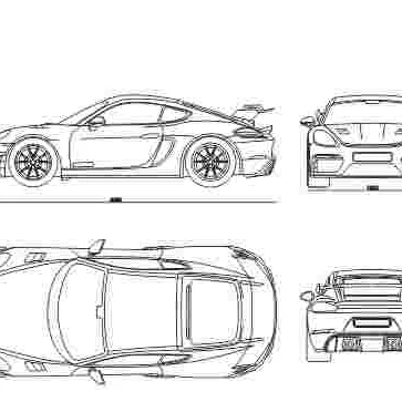 Mô hình 3D Porsche Cayman lắp ráp phong cách LEGO cực chất