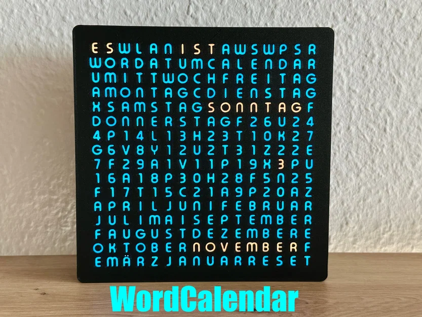 WordCalendar 16x16 - 2024: Lịch hiển thị bằng chữ độc đáo - Image 1