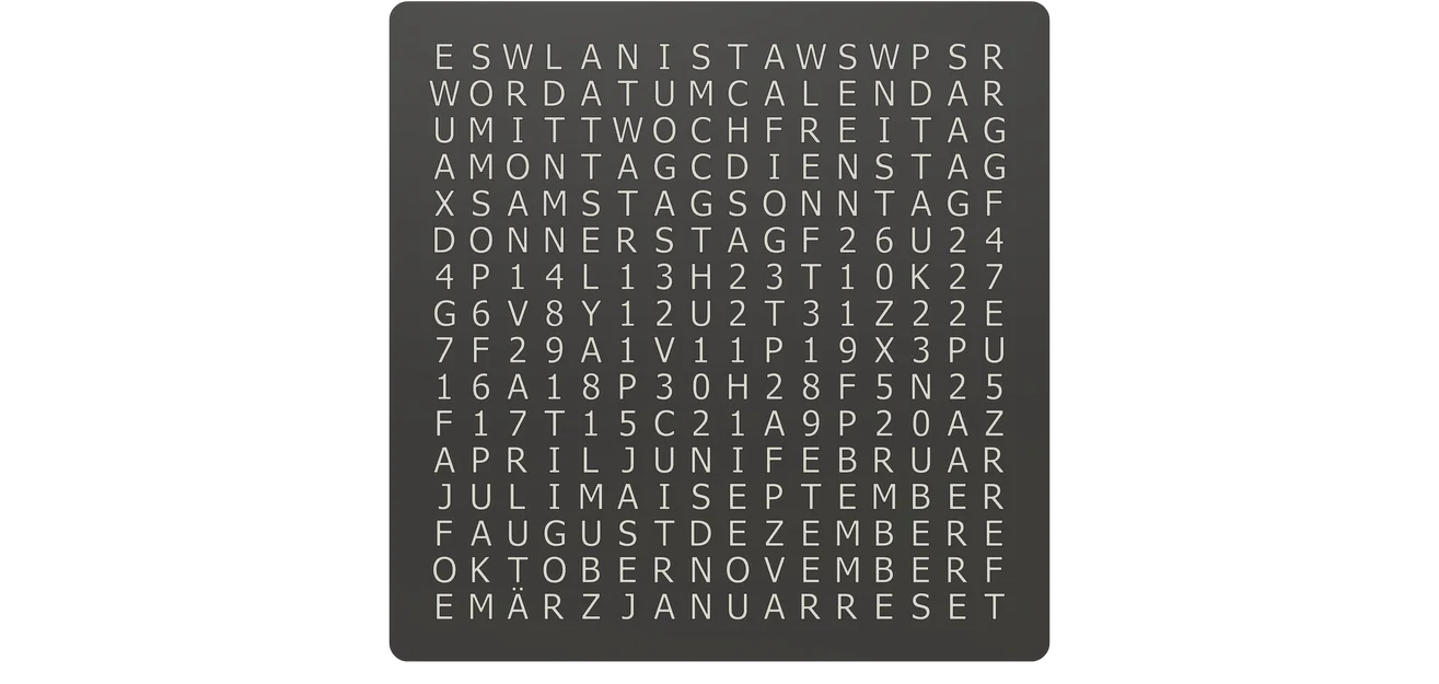 WordCalendar 16x16 - 2024: Lịch hiển thị bằng chữ độc đáo - Image 7