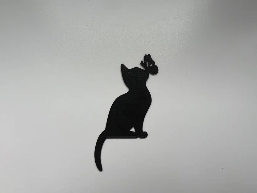 Mô hình trang trí tường hình Mèo và Bướm (Cat Wall Art #10) xinh xắn - Image 1