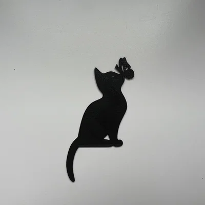 Mô hình trang trí tường hình Mèo và Bướm (Cat Wall Art #10) xinh xắn