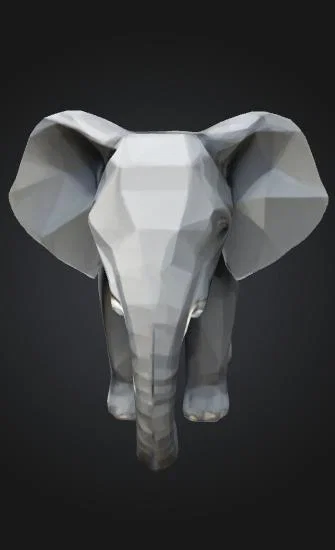 Mô hình chú voi (Elephant) thiết kế Low Poly nghệ thuật in 3D - Image 1