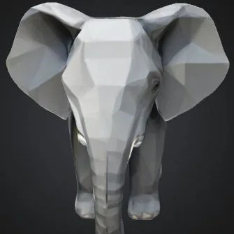 Mô hình chú voi (Elephant) thiết kế Low Poly nghệ thuật in 3D