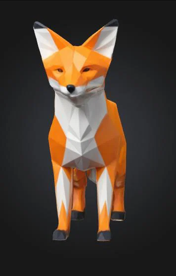 Mô hình chú cáo Fox Low-poly trang trí để bàn ấn tượng - Image 1